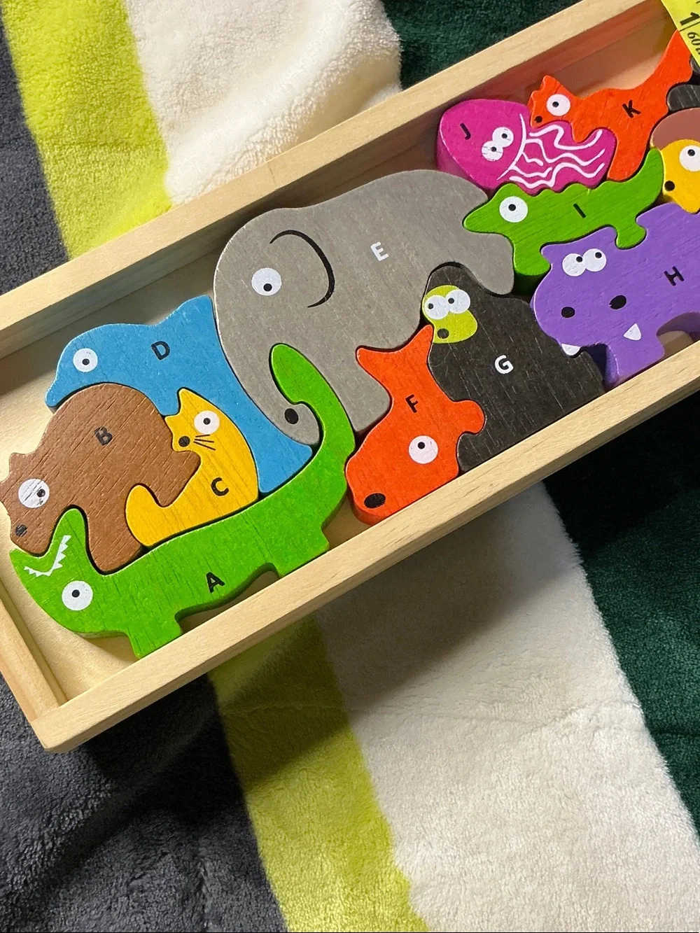 Multicolor Wooden Animal Stacking Puzzle - Kids Learning Toy